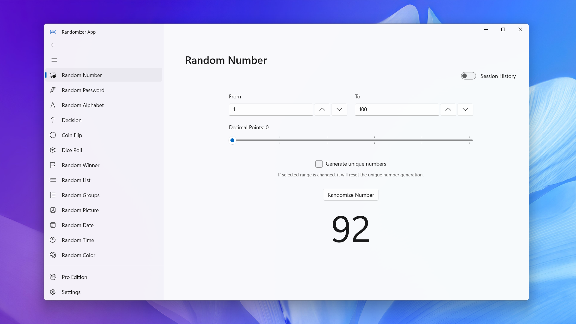 Randomizer App